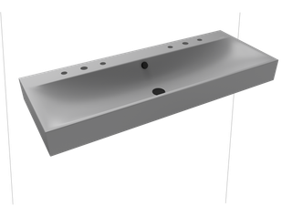 Kaldewei Wand-Waschtisch SILENIO 3046-D 120x40cm, 2x3 HL, sw ma, P-E, C grey 30