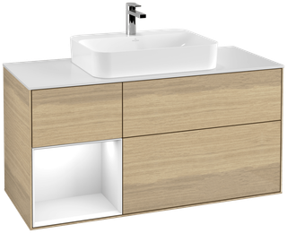 V&B Waschtisch-Unterschrank Finion 120cm, Pl w m, Rg li glo wh. Lac, Oa ven