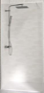 Kinedo Walk In Solo Design Plus 90 Re Profil Weiß Glas Flutes 6mm H200cm