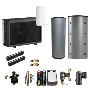 MHG Paket ecoWP 2Xe 8 mit 300 l Puffer- 200 l TW-Speicher E1 und Zubehör