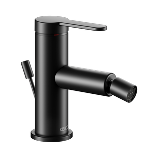 Keuco Bidet-Einhebelmischer IXMO Flat Ausl. 110mm, m Abl.garn, schwarz matt