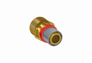Purmo Pressübergang 14mm, 1/2" AG, mit fixierten Presshülsen