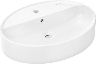 hansgrohe Aufsatzwaschtisch Xuniva D 600x450mm, mit Hahnloch/Überlauf, weiß