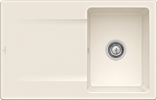 V&B Flächenbündige Spüle Siluet 45 Flat m Abl.garn, Exzenterbetätigung, crema