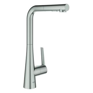 GROHE Spültischmischer Zedra 1/2", herausz. Dual-Brause, supersteel
