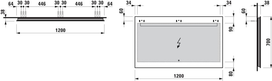 Artikelbild 2 des Artikels „Laufen Lichtspiegel LEELO 120x70x3,8cm, LED, 4000K, 1 Tou. Sen. 4000K, 1 Touch Sensor“