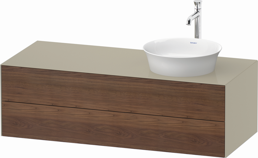 Artikelbild 2 des Artikels „Duravit WT-Unterschrank White Tulip 130x55cm, B R, US N tau g, k Ein/m Be amerikanischer Nussbaum massiv/taupe Hochglanz | kein Einrichtungssystem/mit Innenbeleuchtung“