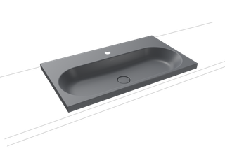 Kaldewei Aufsatz-Waschtisch CENTRO 3056 90x50cm, 1 Hahnl., ch, P-E, cool grey70