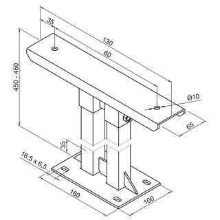 Zehnder Fußkonsole FMORV HD45-6 z Bo-mont, m va Bo.abs. m 460mm, SF