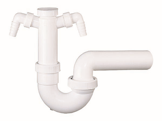 Dallmer Röhren-Siphon 100/2 1 1/2"xDN 40, 2 Waschgeräte-Anschlüsse