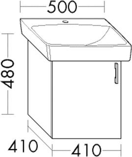 Burgbad Waschtischunterschrank Diago 41x48x41cm, rechts, Sand Matt, 1 Tür