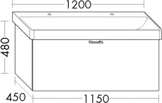 Burgbad Waschtischunterschrank Diago 115x48x45cm, Schilf Ultramatt