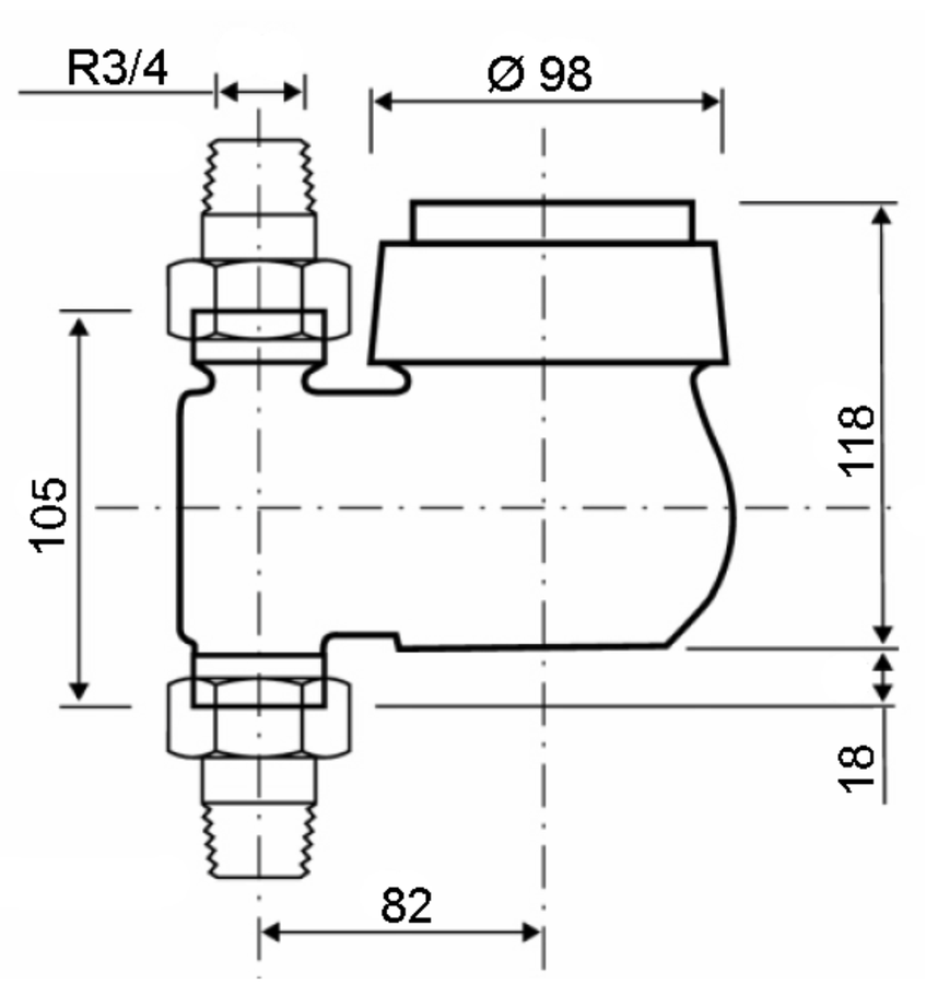 Artikelbild 2 des Artikels „Deltamess Mehrstrahl-Nassläufer MNK St., DN 20, Q3 4,0 cbm/h, ka, Std. MNK Steigrohr“