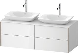 DU WTU wandhängend XViu 509x1400x550mm 4SK,Champ.M./Weiß HGL/ES Ahorn r.