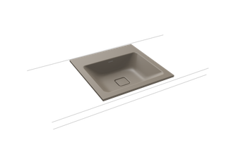 Kaldewei Einbau-Waschtisch CONO 3075 50x50cm, 1 Hahnl., ch, P-E, warm grey 60