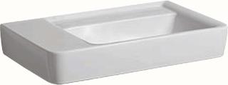 Geberit Waschtisch Renova Plan 75 x 48 cm, Ablage links, ohne Hahnloch, ohne Überlauf