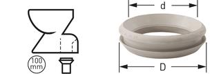 STEDO Mület-Trumpf WC-Abgangsverbinder d 110mm, Ro d 100mm, w, lei. AF f KS-Ro.