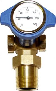 Wolf Absperrset mit Thermometer G1 1/2" für Rücklaufanhebung BPH
