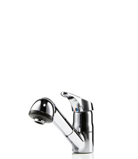 Clage Spültisch-Einhebelmischer EKA swb Ausl. 20cm, chr, herausz. Brause