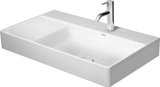Duravit Möb.-WT asy geschli. DuraSquare 80x47cm, o ÜL, m HLB, Beck. re, 1 HL, we