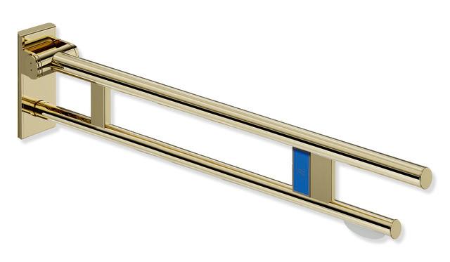 Artikelbild 1 des Artikels „HEWI Stützklappgriff System 900 PVD Duo Halt. + Fk-Spülausl., li, 862mm, MS gl links, 862 mm | PVD, messing glänzend“
