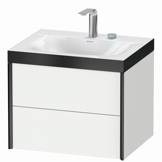 DU WTU XViu/Viu, 2 Schubk, 503x600x480mm 2 HL, schw. m/weiß matt, Ra. B2 ES Nussb