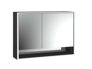 EMCO Aufputz-Lichtspiegelschrank Loft 1000x733mm m UF, LED 2tr., B T r, sw/Sp