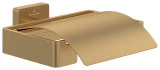 V&B Toilettenpapierh. Elements Striking 131x45x115mm, mit Deckel, brushed gold