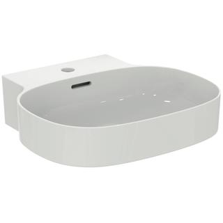 IS Waschtisch Linda-X 50x48x13,5cm, 1 Hahnl., m ÜL, weiß