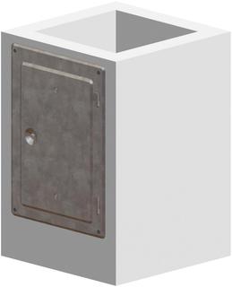ATEC Schachtelement PolyBit 350x350mm, mit Kamintür, Nutzlänge 500mm