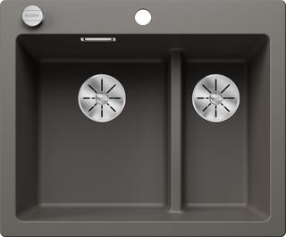 BLANCO PLEON 6 Split SILGRANIT vulkangrau mit Ablauffernbed.