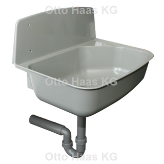 HAAS Universal-Ausgussbecken Greta 526x342x367mm, PP, mit Siphon, grau