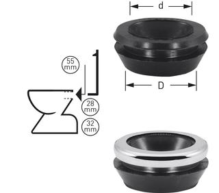 STEDO Mület-Trumpf-WC-Verbinder d= 55mm, Rohr d= 28-32mm, weiß