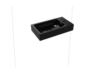 Kaldewei Wand-Waschtisch CONO 3073 55x30cm, 1 Hahnl., ch, P-E, schwarz