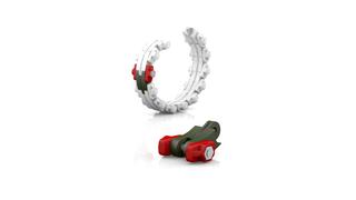 Crassus Gliederkette Typ ED GK-400, Breite 90mm, 2 bar, V2A/NBR
