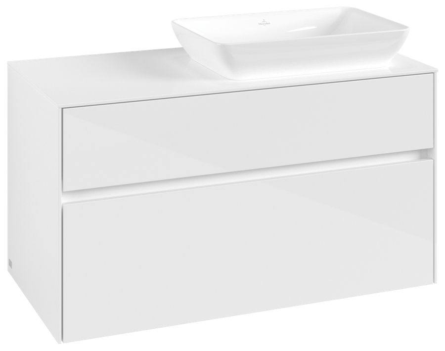 Artikelbild 2 des Artikels „V&B Waschtischunterschrank Collaro 100x54,8x50cm, WT rechts, glossy white glossy white“