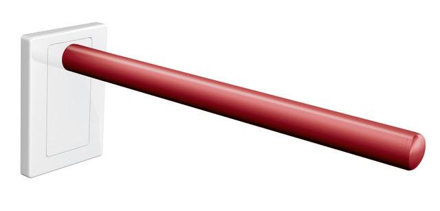 Artikelbild 1 des Artikels „HEWI Wandstützgriff System 800 K Ausl. 600mm, Abd. signalweiß, rubinrot Abdeckung signalweiß | rubinrot“