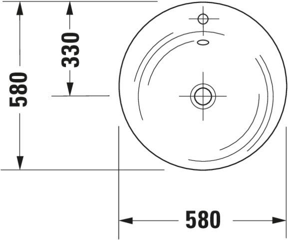 Artikelbild 7 des Artikels „Duravit Möbelwaschtisch Starck 1 Ø 58 cm, mit Hahnloch, Überlauf, Hahnlochbank “