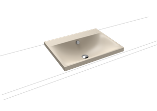 Kaldewei Aufsatz-Waschtisch SILENIO 3040 60x46cm, 1 Hahnl., sw, P-E, warm beige20