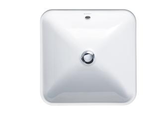 Duravit Aufsatz-Waschbecken Bacino 42 x 42 cm, ohne Hahnloch und Hahnlochbank, mit Überlauf