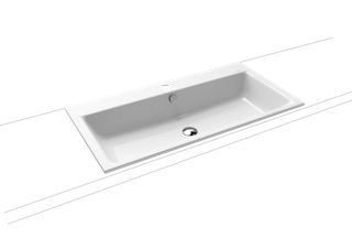 Kaldewei Einbau-Waschtisch PURO 3152 90x46cm, 1 Hahnl., sw, Perl-Effekt, weiß