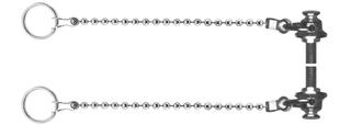 ASW Kettenhalter Kette d 3,6mm, 300mm, Stifte 30mm, MS vc