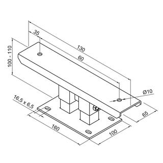 Zehnder Fußkonsole FMORV HD10-6 z Bo-mont, m va Bo.abs. 100 - 110mm, SF