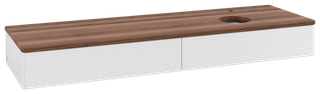 V&B WT-Unterschrank m F-Struktur Antao 160x50cm, HL, WBP w. wal, glo wh. Lac