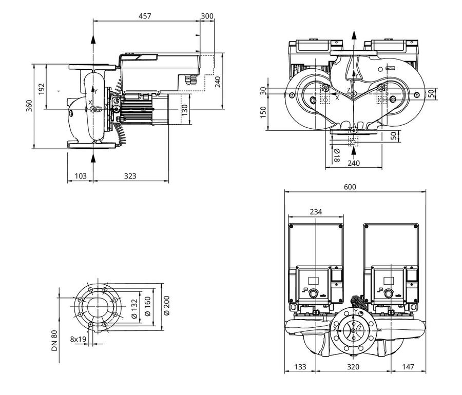 Artikelbild 5 des Artikels „Wilo Trockenläufer-Hocheffizienz-Doppel Yonos GIGA2.0-D 80/1-8/M-1,5,DN80,1.5kW “