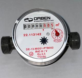 Orben Warmwasserzähler3/4" f. Thermostil mobil 4000 / 4000 PRO / Ultraflex