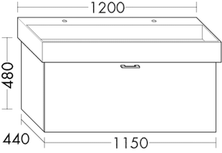 Burgbad Waschtischunterschrank sys30 115x48x44cm, 1 Auszug, Diago