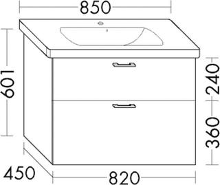 Burgbad Waschtischunterschrank Diago 82x60,1x45cm, 1 Ausz./1 Lade, anthr. ma