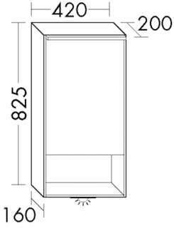 Burgbad Spiegelschrank Moto 82x82,5x20cm, m horiz. LED-Beltg., Mel.