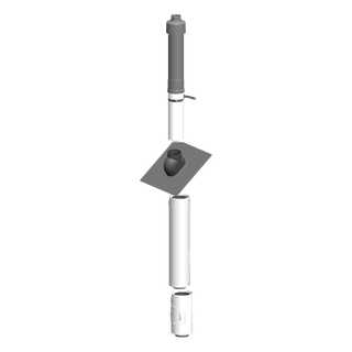 MHG Abgas-Set ecoGAS DN 60/100, Dach starr, schwarz